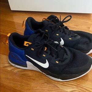 Nike Black and Blue Sneakers with White Soles